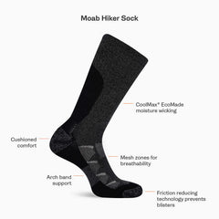 Merrell Moab Hiker Quarter Sock Charcoal | Women/Men Socks