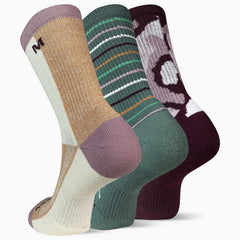 Merrell Recycled Everyday Crew Sock 3 Pack Purple Assorted | Women/Men Socks