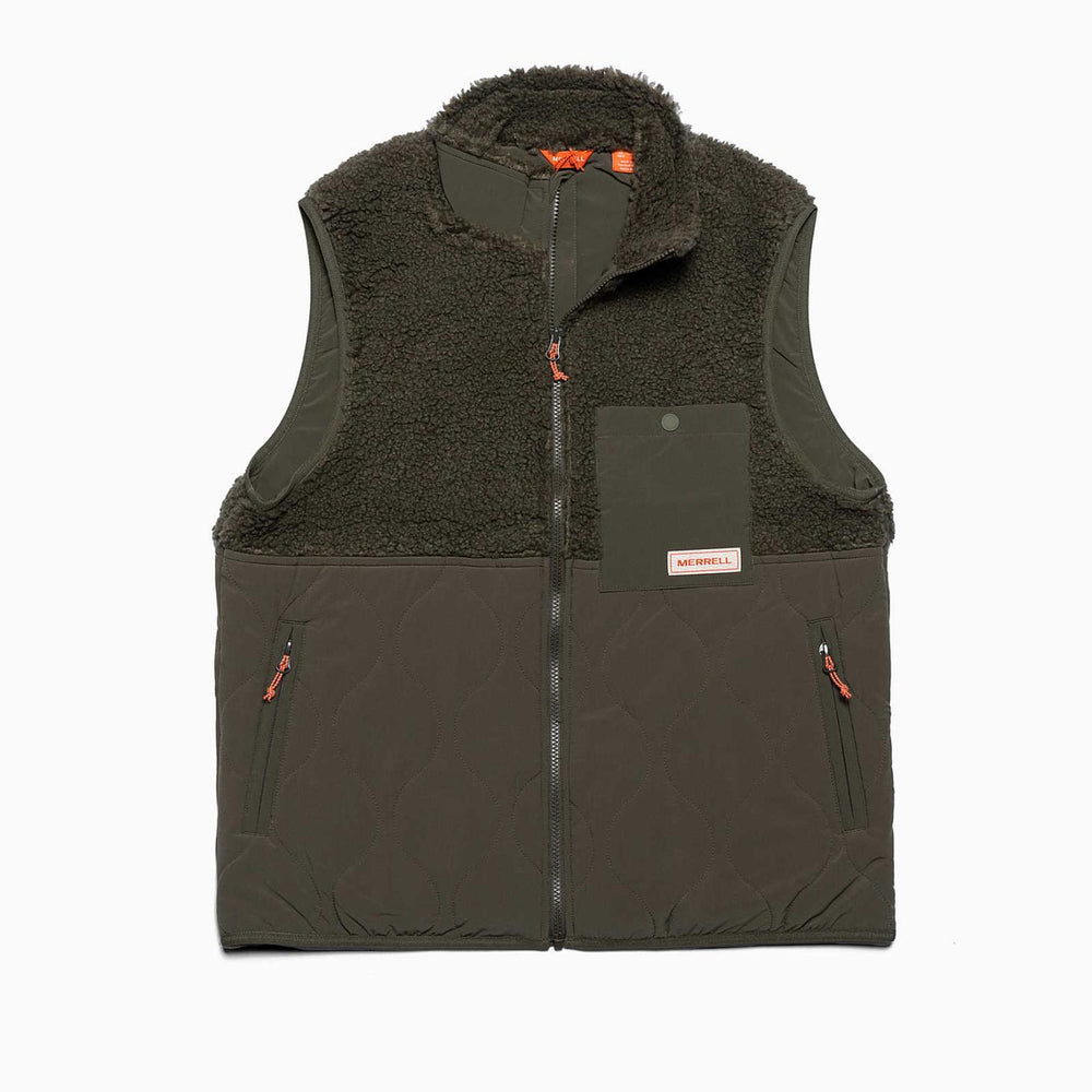 Merrell Sherpa Mixup Vest Dusty Olive | Men Outerwear