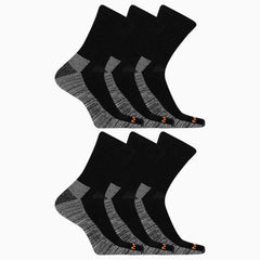 Merrell Work Crew Sock 6 Pack Black | Women/Men Socks