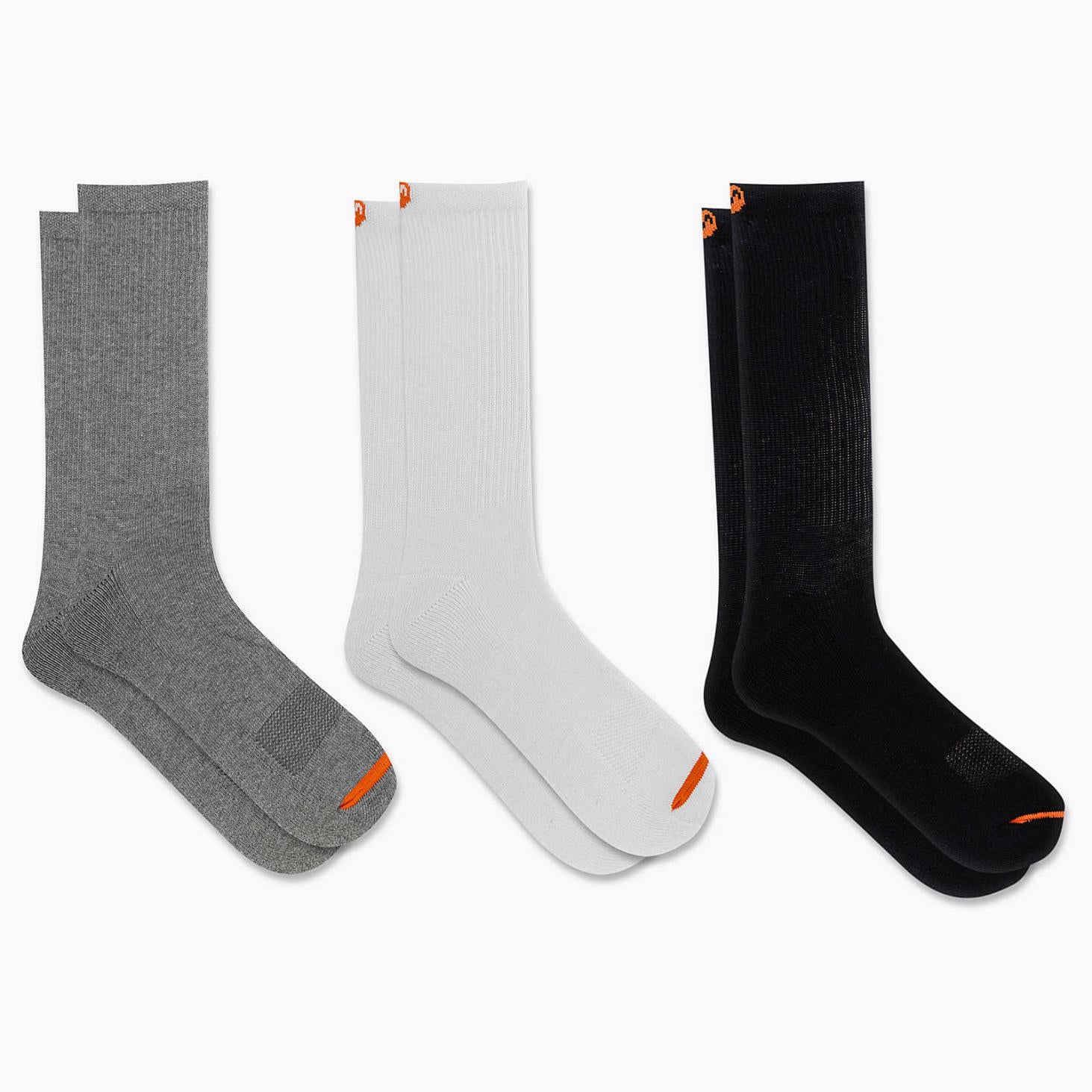 Merrell Cushioned Cotton Crew Sock 3 Pack Black Assorted | Women/Men Socks