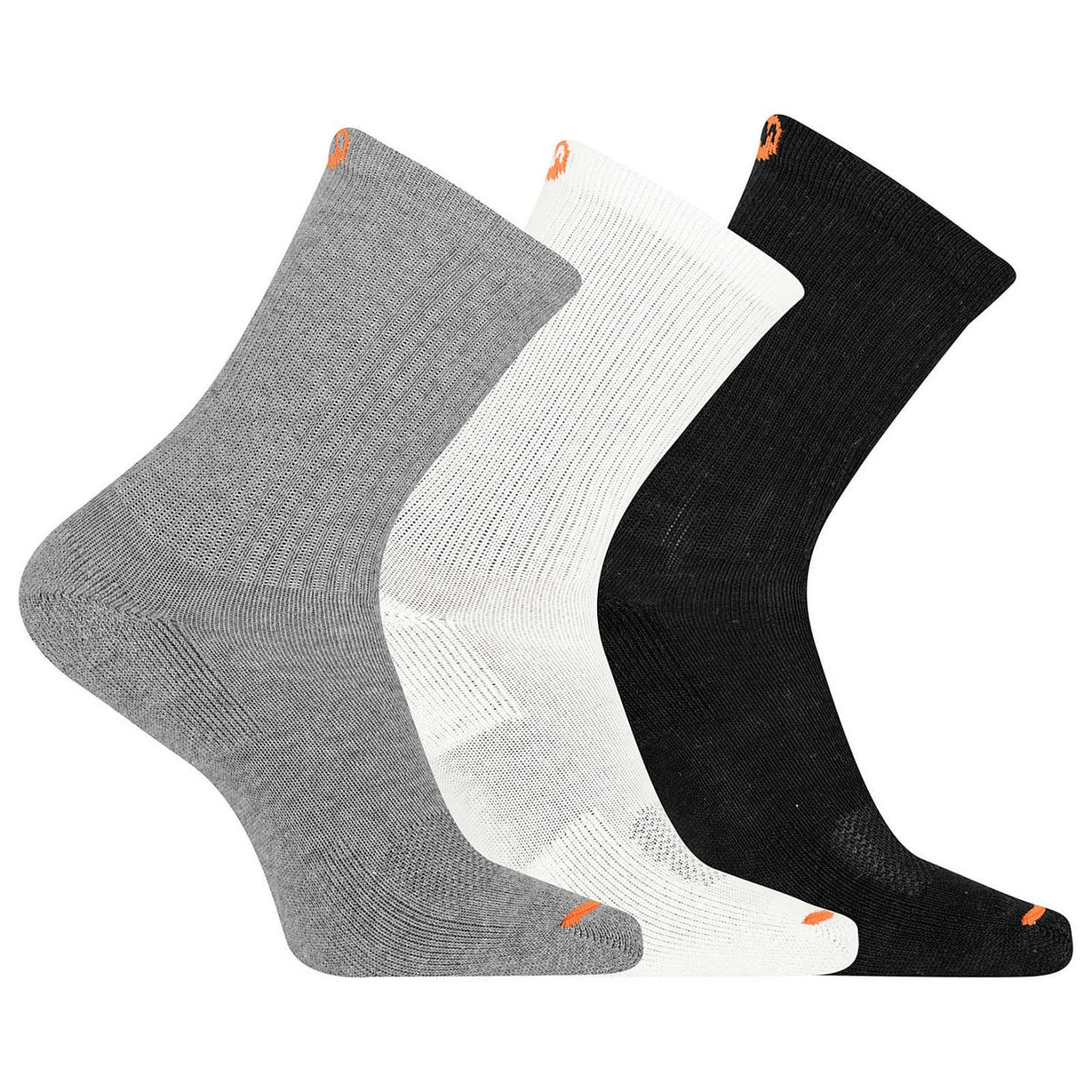 Merrell Cushioned Cotton Crew Sock 3 Pack Black Assorted | Women/Men Socks