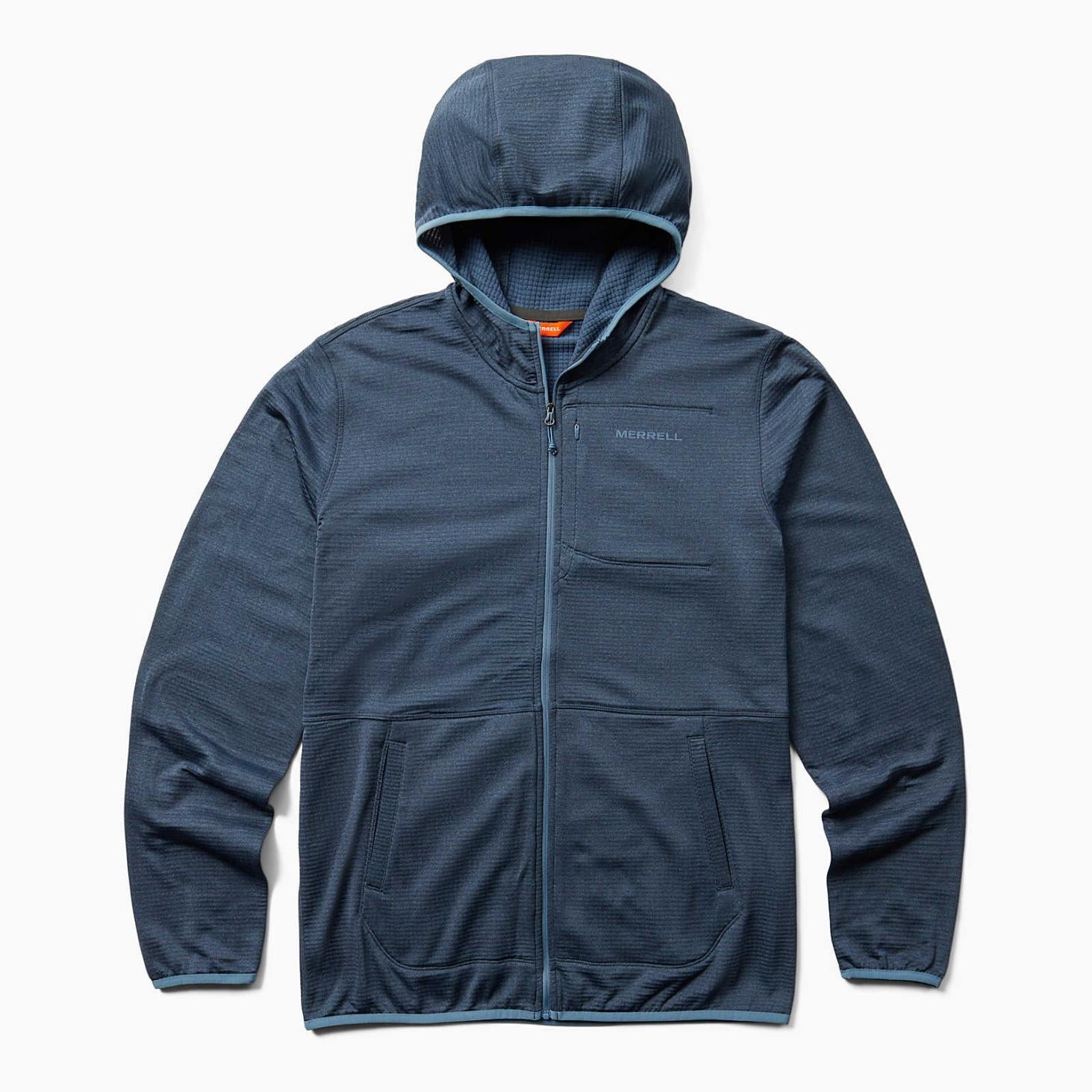 Merrell Geotex Full Zip Hoodie Captains Blue Heather | Men Tops