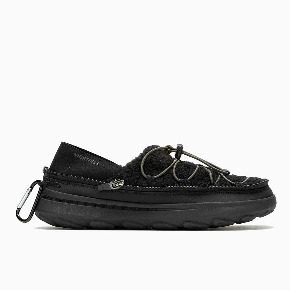 Merrell Hut Moc 2 Packable Fleece 1trl Black/black | Men Slip-Ons