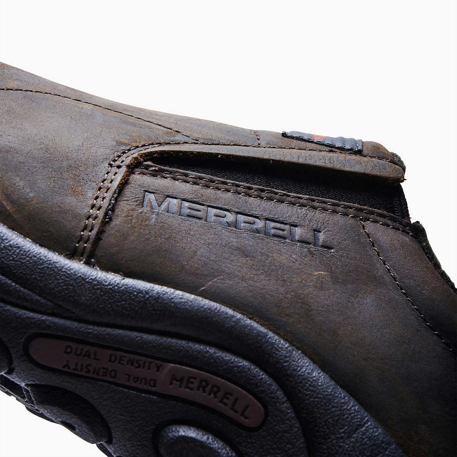 Merrell Jungle Moc Leather Sr Work Shoe Wide Width Espresso | Men Slip-Ons