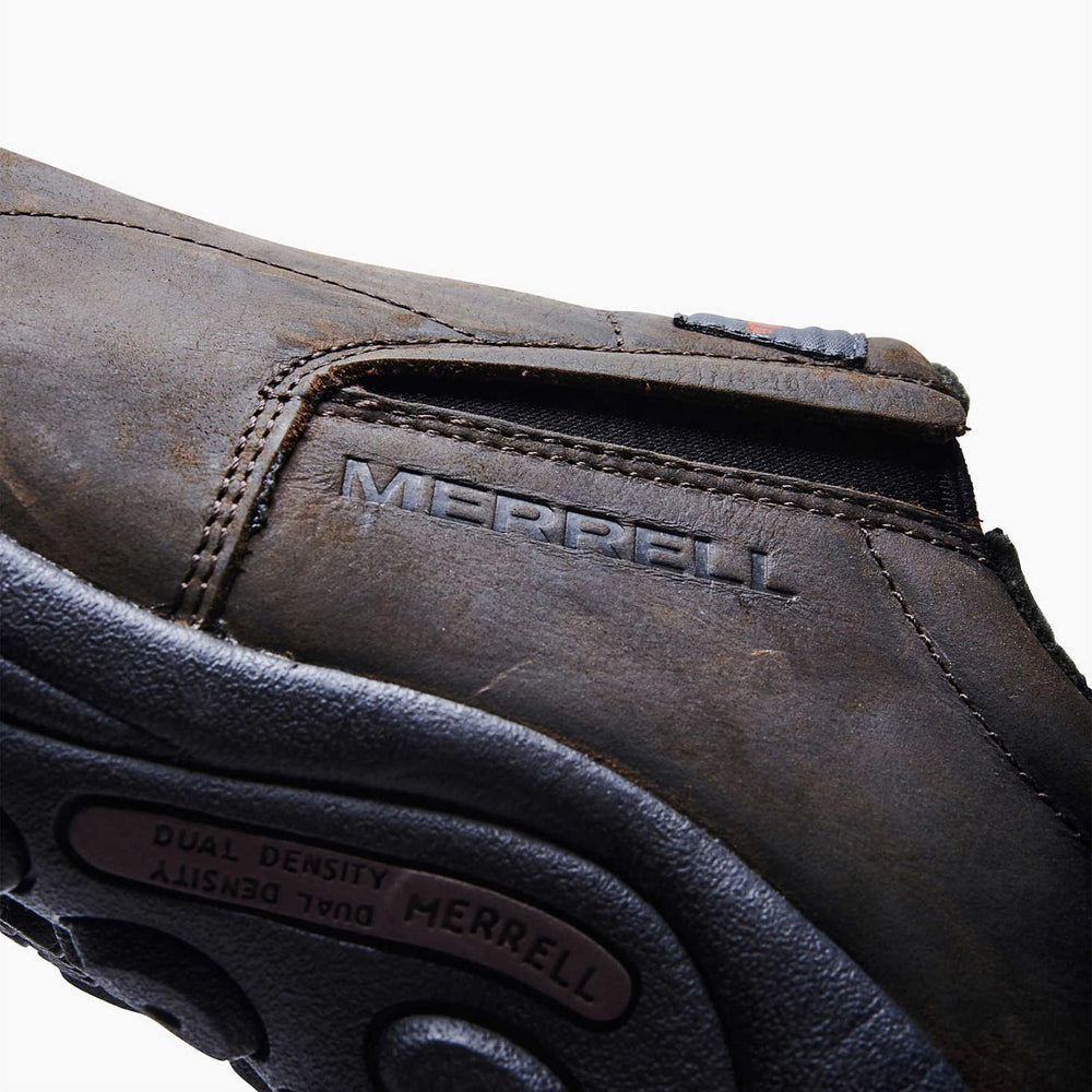 Merrell Jungle Moc Leather Sr Work Shoe Wide Width Espresso | Men Slip-Ons