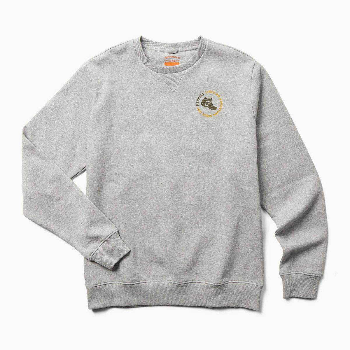 Merrell Life's An Adventure Crew Neck Fleece Grey Heather | Men Tops