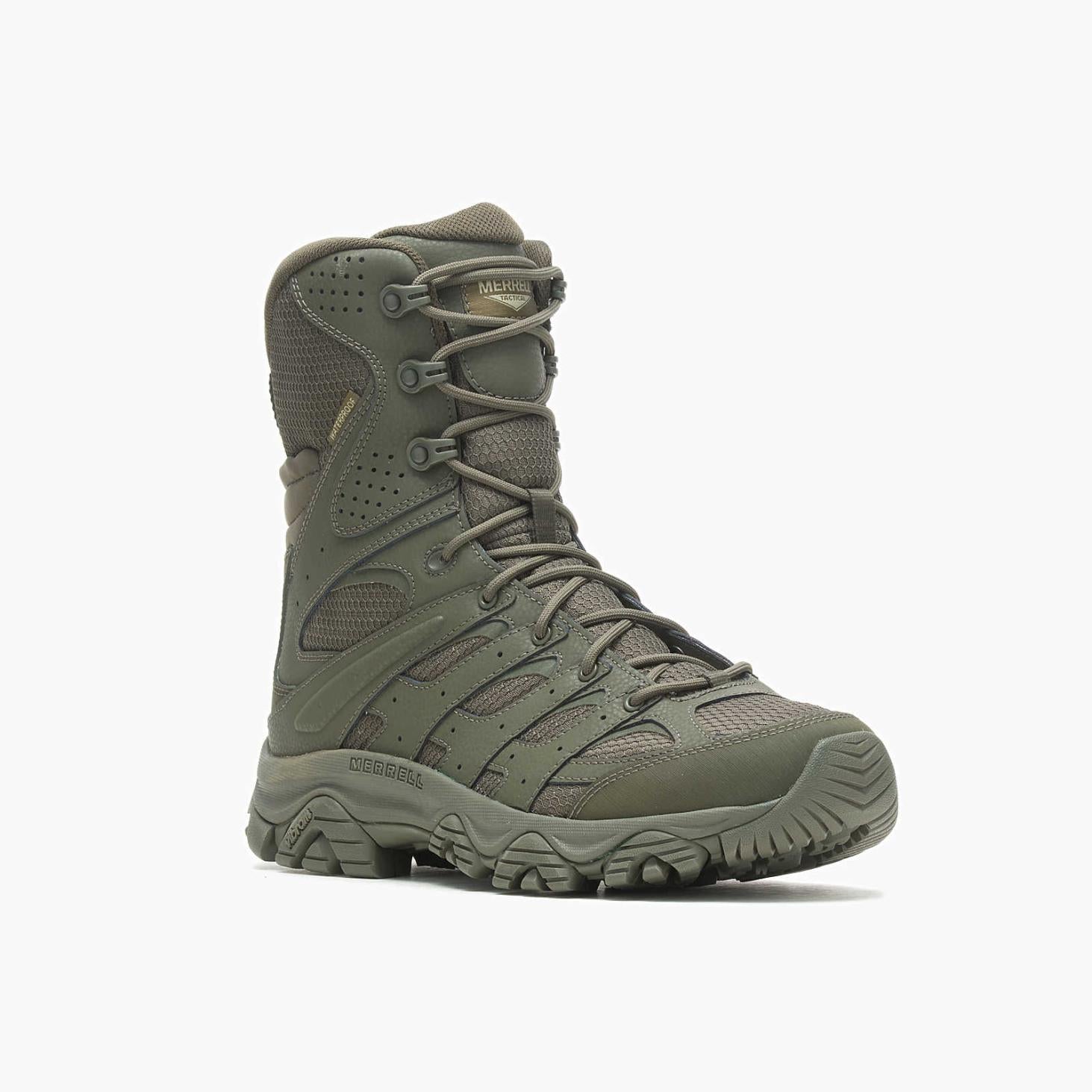 Merrell Moab 3 8" Tactical Zip Waterproof Boot Dark Olive | Men Boots