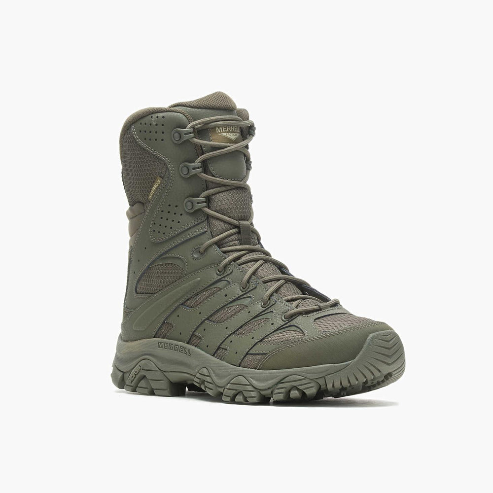 Merrell Moab 3 8" Tactical Zip Waterproof Boot Dark Olive | Men Boots