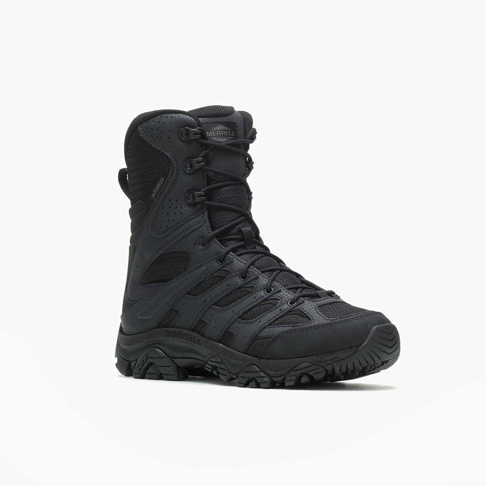 Merrell Moab 3 8" Tactical Zip Wp Wide Width Black | Men Boots