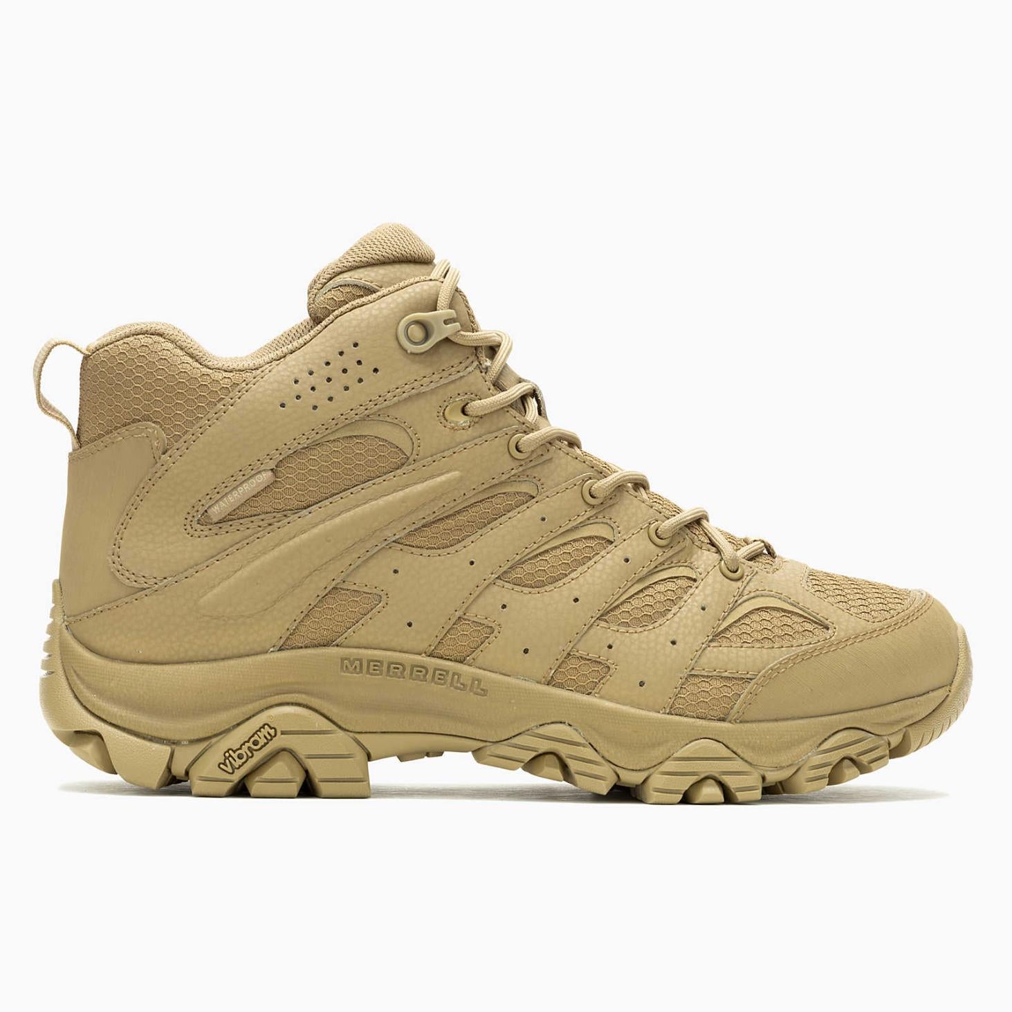 Merrell Moab 3 Mid Tactical Waterproof Wide Width Dark Coyote | Men Boots