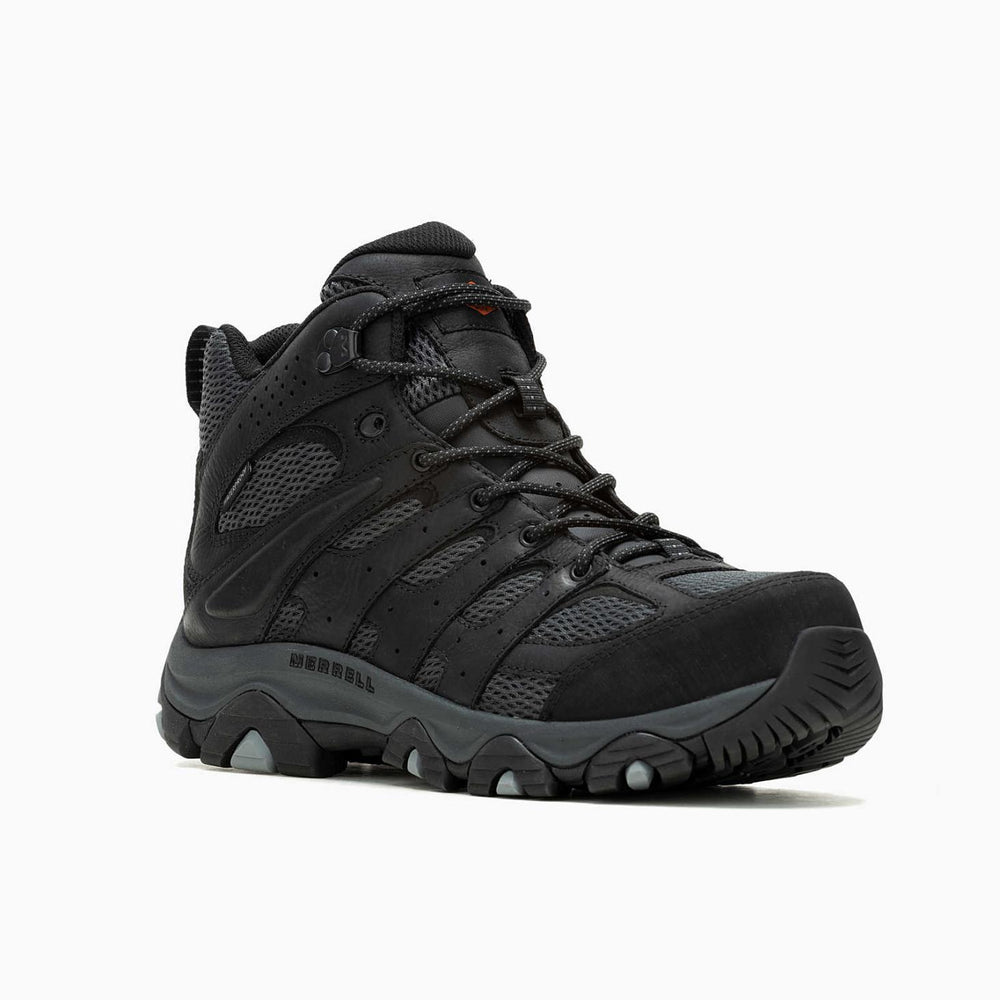 Merrell Moab Vertex 2 Mid Waterproof Carbon Fiber Work Boot Black/granite | Men Boots