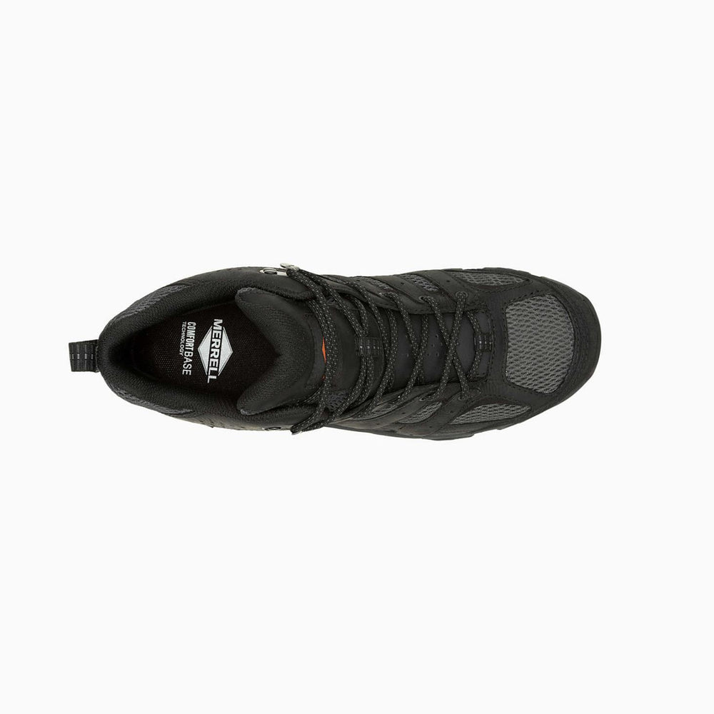 Merrell Moab Vertex 2 Mid Waterproof Carbon Fiber Work Boot Wide Width Black/granite | Men Boots