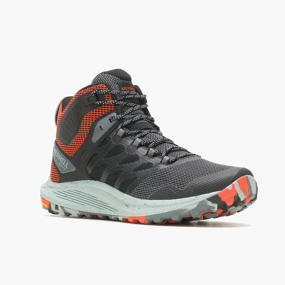Merrell Nova 3 Mid Gore-Tex® Wide Width Black/tangerine | Men Wide Widths