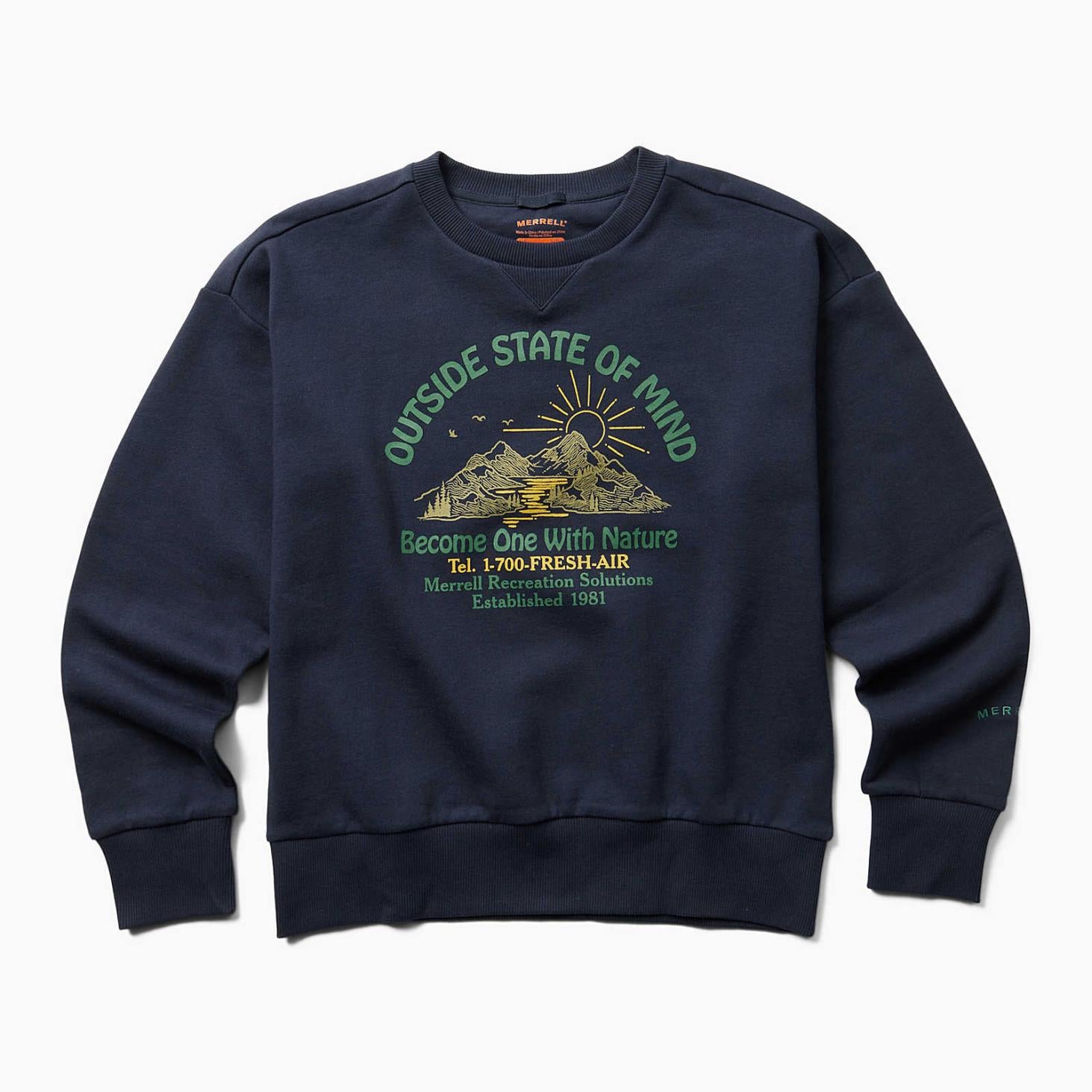 Merrell Outside State Of Mind Crew Navy | Women Tops