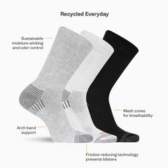 Merrell Recycled Low Cut Tab Sock 3 Pack Black | Women/Men Socks