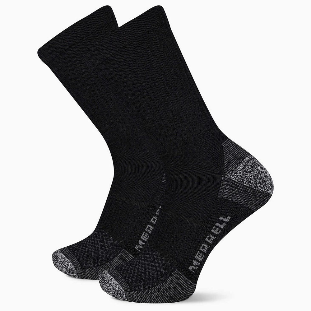 Merrell Rugged Steel Toe Crew Sock 2 Pack Black | Women/Men Socks