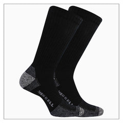 Merrell Rugged Steel Toe Crew Sock 2 Pack Black | Women/Men Socks