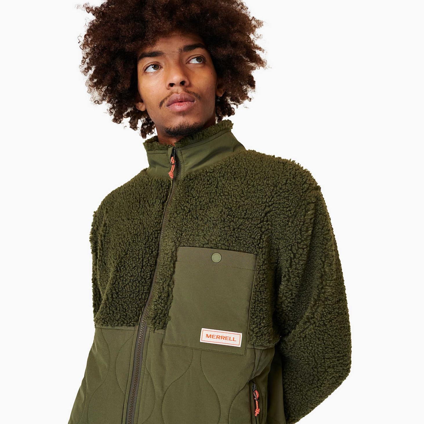 Merrell Sherpa Mixup Jacket Dusty Olive | Men Tops