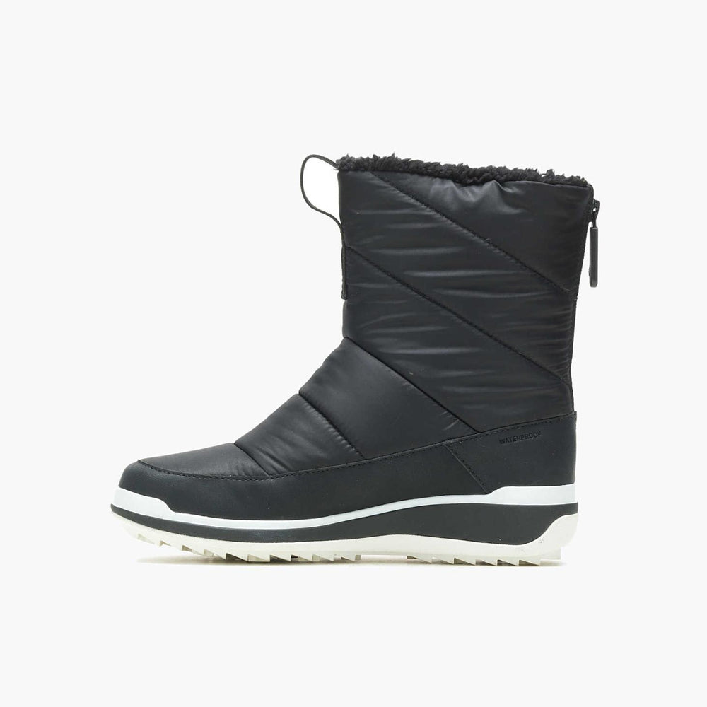 Merrell Snowcreek Sport Mid Zip Polar Waterproof Black | Women Boots