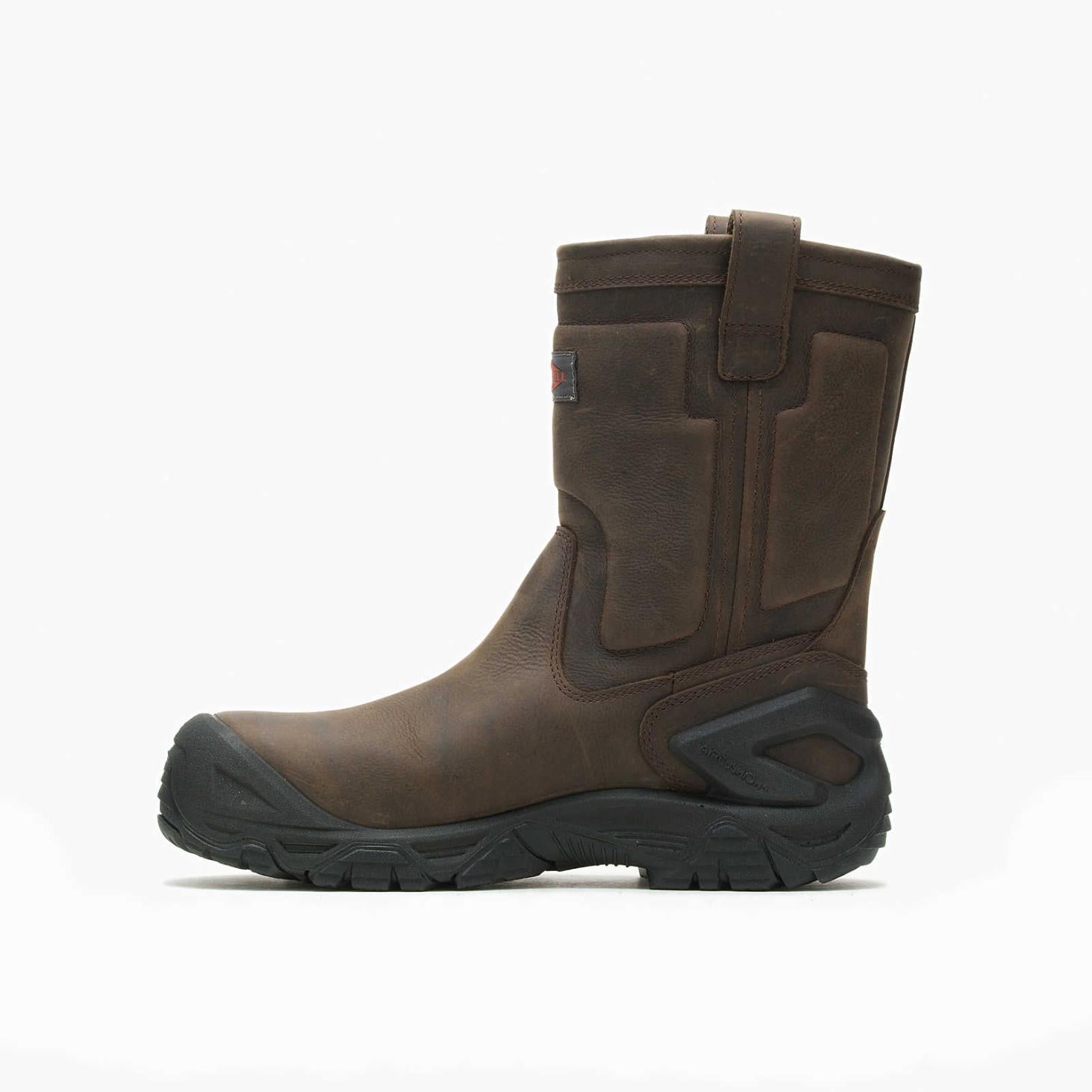 Merrell Strongfield Leather Pull On Waterproof Comp Toe Work Boot Wide Width Espresso | Men Boots