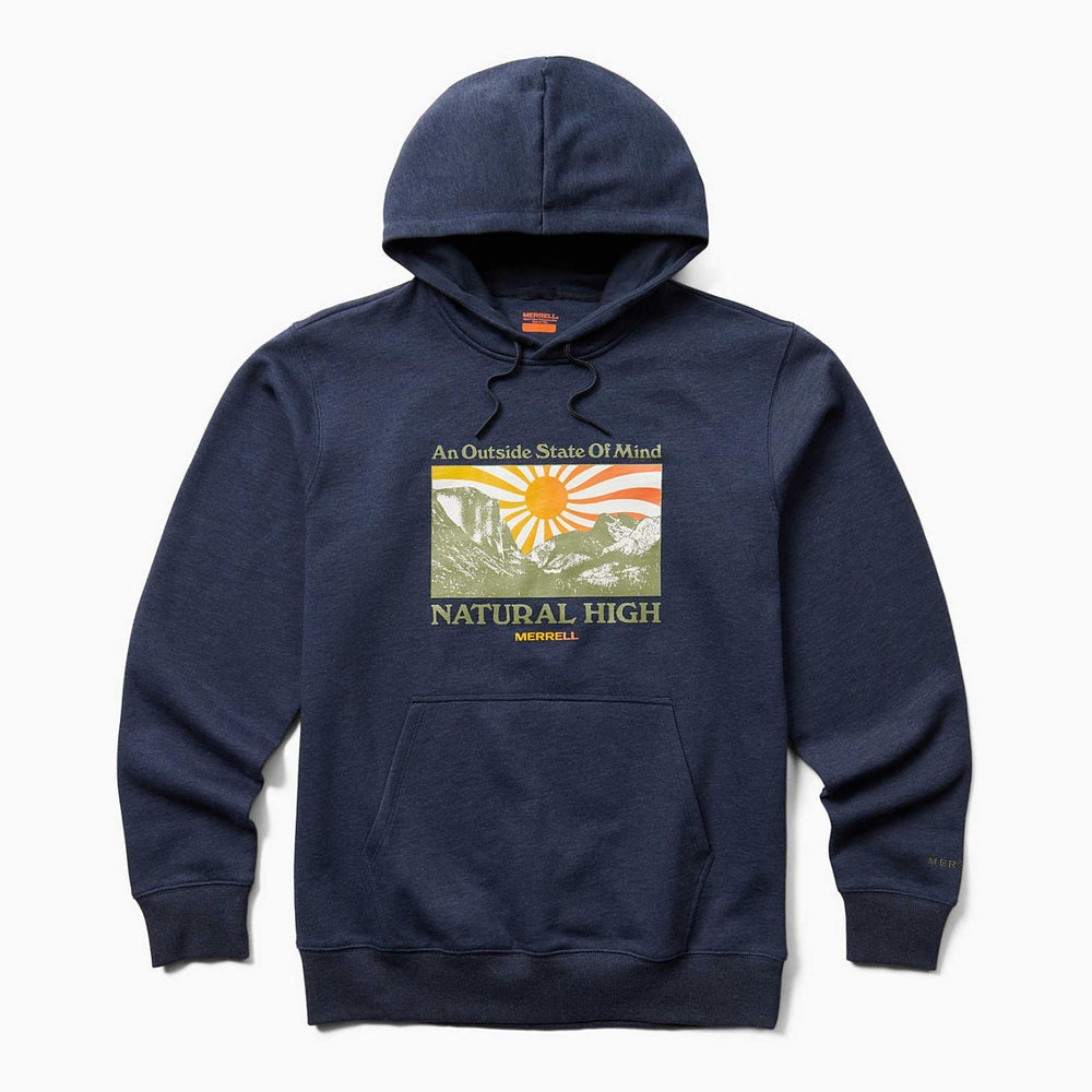 Merrell Sun Burst Fleece Hoody Navy Heather | Men Tops