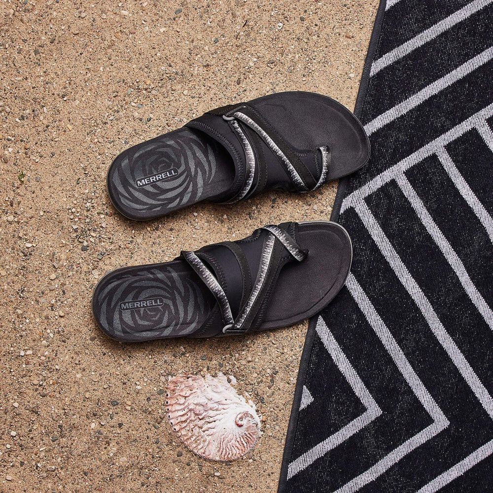 Merrell Terran 3 Cush Post Wide Width Black | Women Sandals