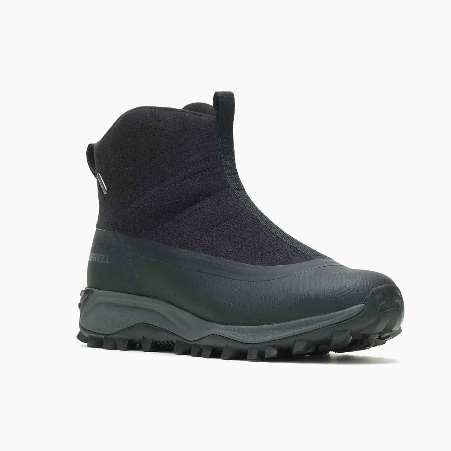 Merrell Thermo Snowdrift Zip Mid Shell Black | Men Boots