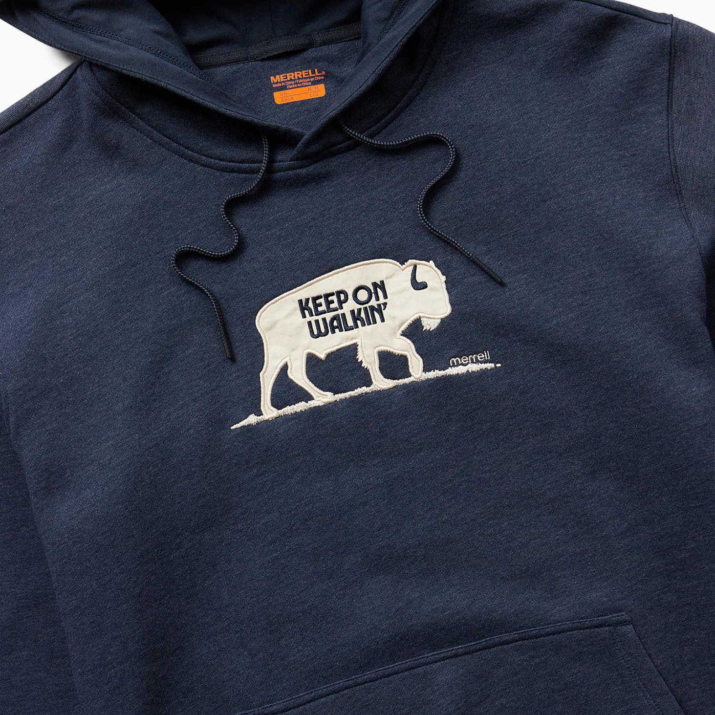 Merrell Walking Bison Fleece Hoody Navy Heather | Men Tops