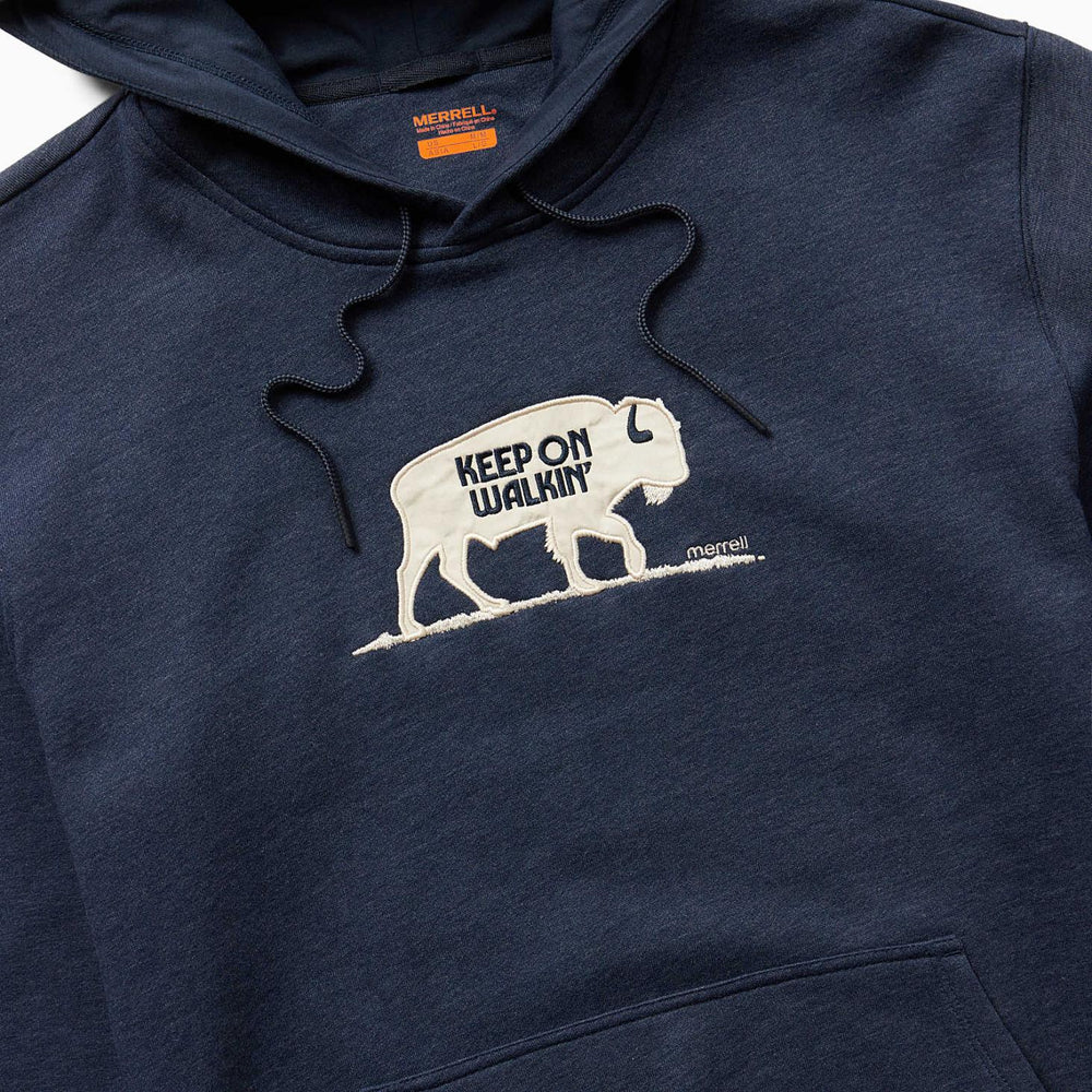 Merrell Walking Bison Fleece Hoody Navy Heather | Men Tops
